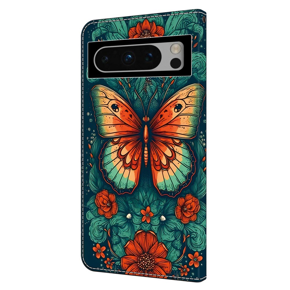 EIDERWOOD Google Pixel 9 Pro XL Læder Cover m. Pung & Ståfunktion - Sommerfugl
