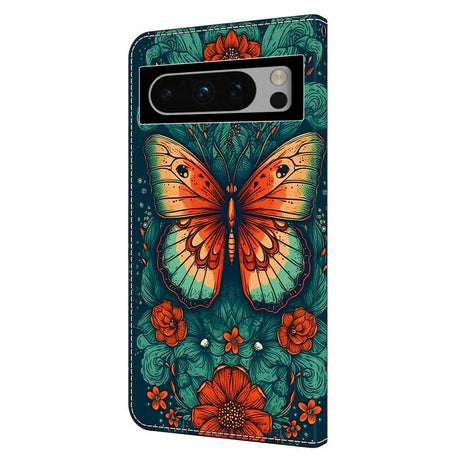 EIDERWOOD Google Pixel 9 Pro XL Læder Cover m. Pung & Ståfunktion - Sommerfugl
