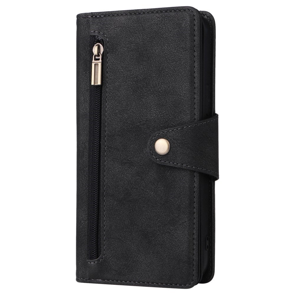 EIDERWOOD iPhone 12 Pro Max Flip Cover med Kortholder & Lynlåslomme - Sort