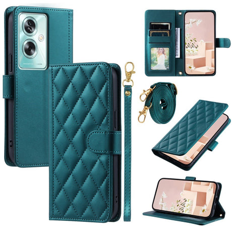 EIDERWOOD OnePlus Nord N30 SE (5G) / OPPO A79 (5G) / A2 (5G) Læder Flip Cover m. Strop & Crossbody Taske Funktion - Grøn