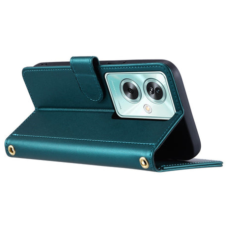 EIDERWOOD OnePlus Nord N30 SE (5G) / OPPO A79 (5G) / A2 (5G) Læder Flip Cover m. Strop & Crossbody Taske Funktion - Grøn