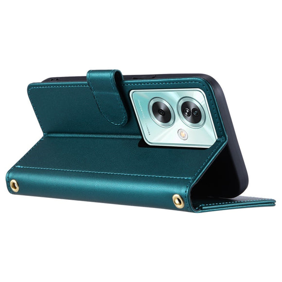 EIDERWOOD OnePlus Nord N30 SE (5G) / OPPO A79 (5G) / A2 (5G) Læder Flip Cover m. Strop & Crossbody Taske Funktion - Grøn