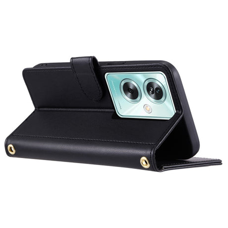 EIDERWOOD OnePlus Nord N30 SE (5G) / OPPO A79 (5G) / A2 (5G) Læder Flip Cover m. Strop & Crossbody Taske Funktion - Sort