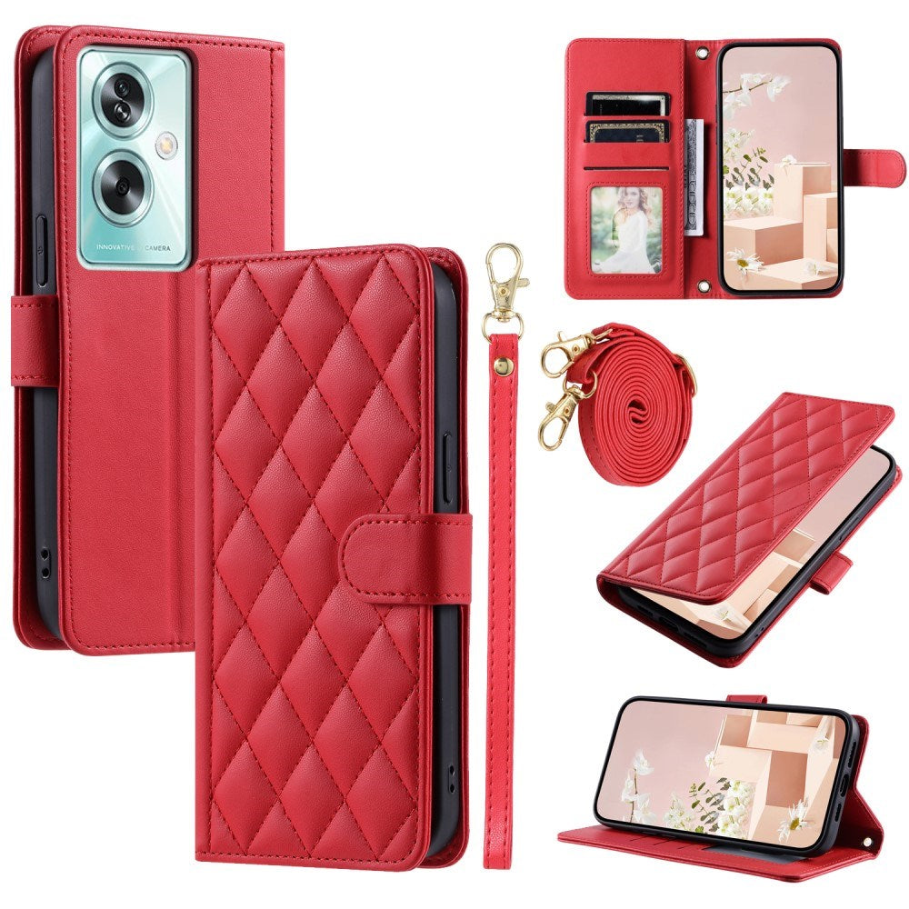EIDERWOOD OnePlus Nord N30 SE (5G) / OPPO A79 (5G) / A2 (5G) Læder Flip Cover m. Strop & Crossbody Taske Funktion - Rød