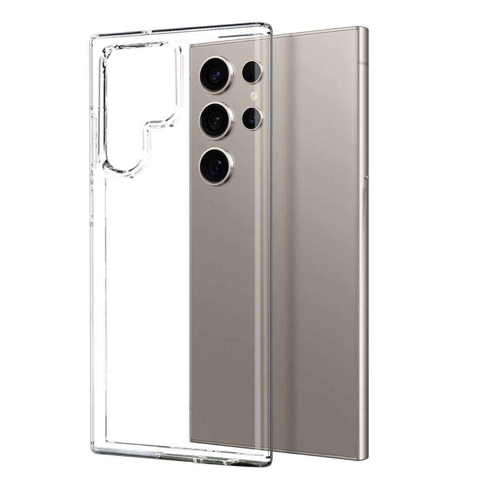 NORTHJO Samsung Galaxy S24 Ultra 2-i-1 Sæt Fleksibelt Plast Cover m. Hærdet Beskyttelsesglas - Gennemsigtig