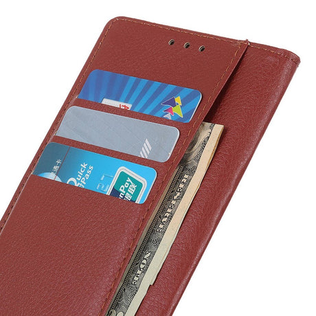 EIDERWOOD Google Pixel 10 / 10 Pro / 9 / 9 Pro Litchi Kunstlæder Cover m. Pung - Brun