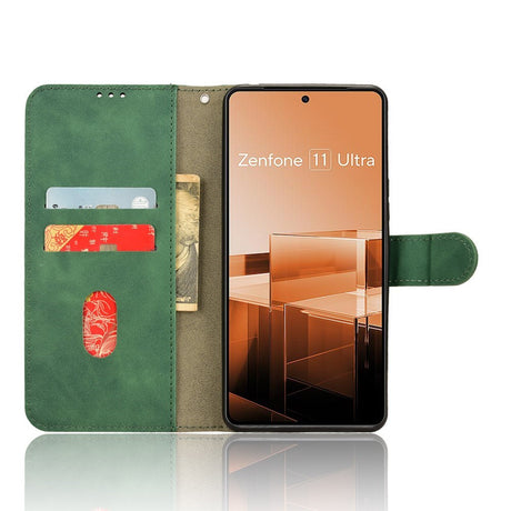 EIDERWOOD Asus Zenfone 11 Ultra Læder Cover m. Pung & Ståfunktion - Grøn