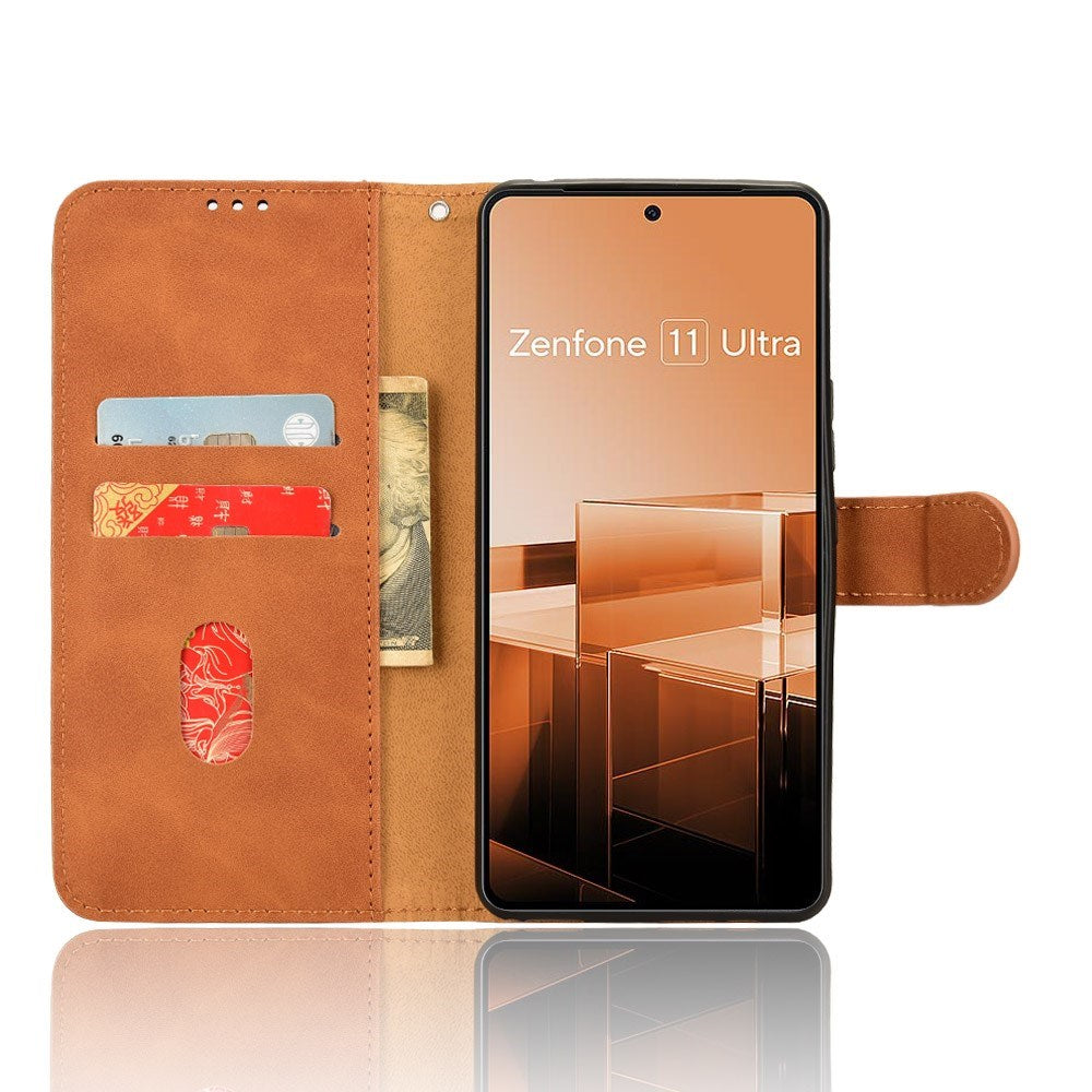 EIDERWOOD Asus Zenfone 11 Ultra Læder Cover m. Pung & Ståfunktion - Brun