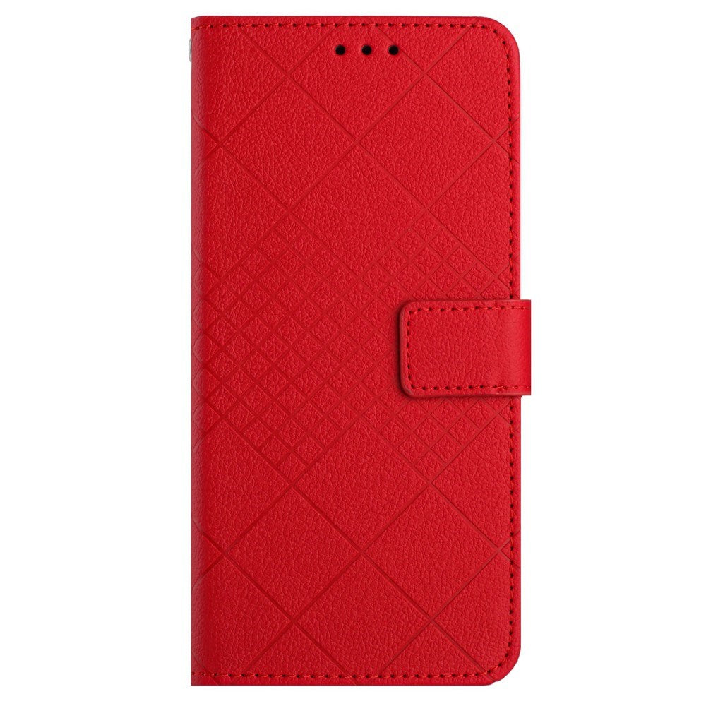 EIDERWOOD Sony Xperia 10 VI  Læder Cover m. Pung & Strop - Rombe Indgravering - Rød