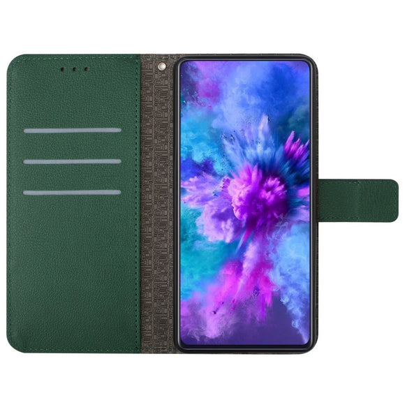 EIDERWOOD Sony Xperia 10 VI  Læder Cover m. Pung & Strop - Rombe Indgravering - Grøn