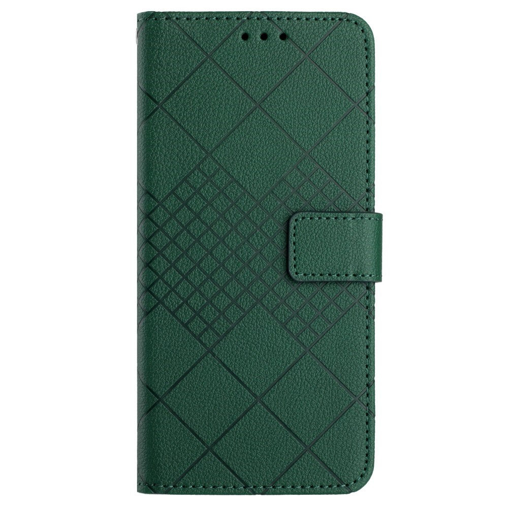 EIDERWOOD Sony Xperia 10 VI  Læder Cover m. Pung & Strop - Rombe Indgravering - Grøn