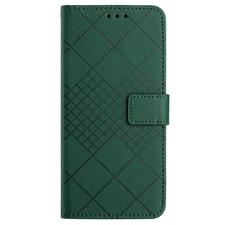 EIDERWOOD Sony Xperia 10 VI  Læder Cover m. Pung & Strop - Rombe Indgravering - Grøn