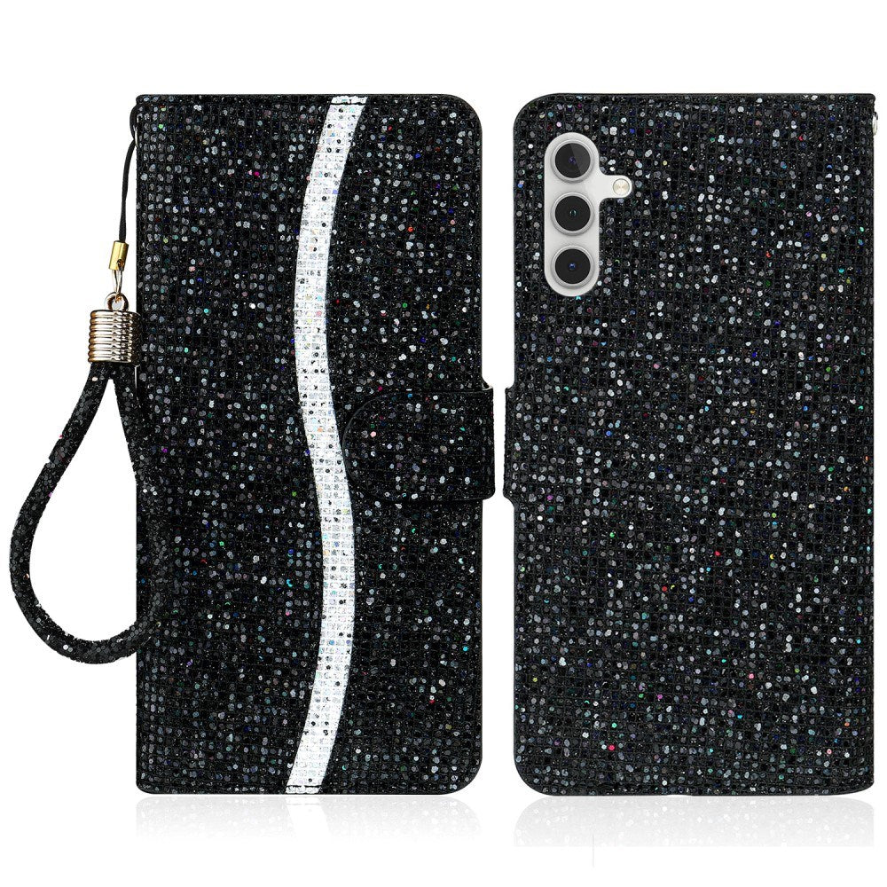 EIDERWOOD Samsung Galaxy S24 / S25 Glimmer Flip Cover m. Kortholder og Ståfunktion - Sort