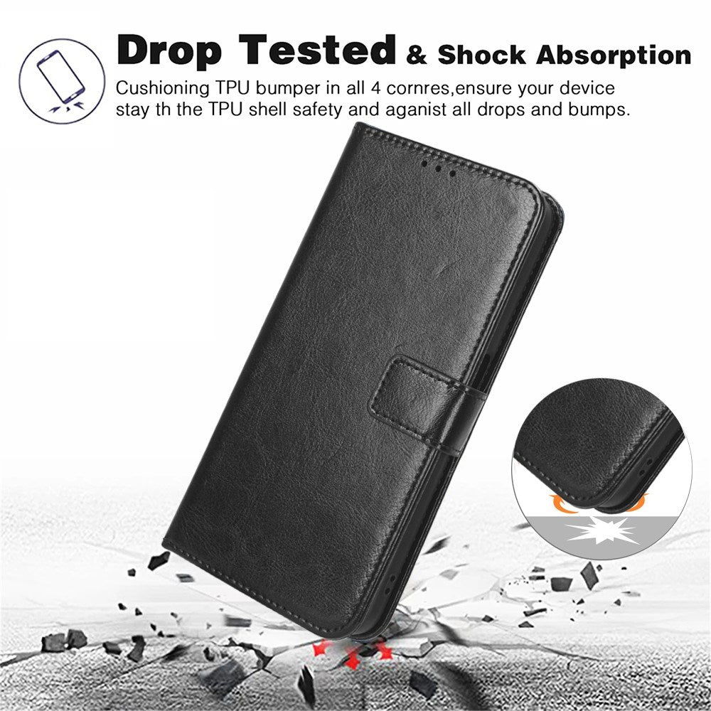 EIDERWOOD TCL 501 Blankt Kunstlæder Cover m. Pung & Strop - Sort