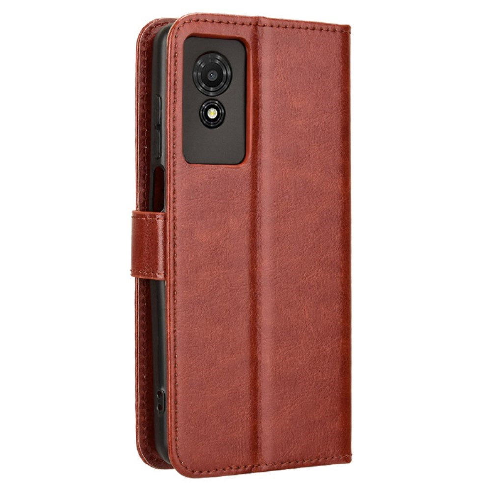 EIDERWOOD TCL 501 Blankt Kunstlæder Cover m. Pung & Strop - Brun