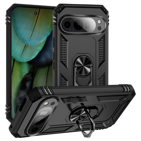 EIDERWOOD Google Pixel 9 / 9 Pro Håndværkercover m. Magnetisk Kickstand - Sort