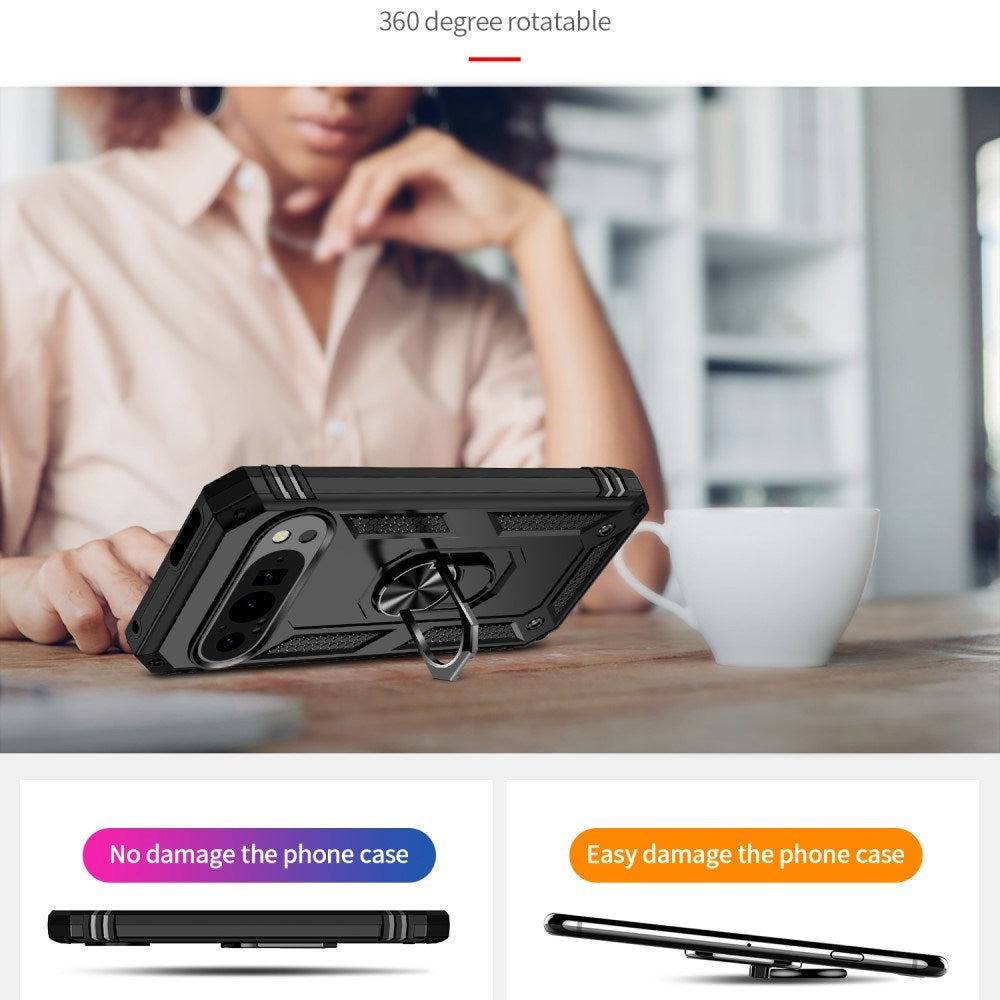 EIDERWOOD Google Pixel 9 / 9 Pro Håndværkercover m. Magnetisk Kickstand - Sort