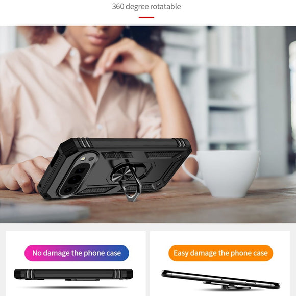 EIDERWOOD Google Pixel 9 / 9 Pro Håndværkercover m. Magnetisk Kickstand - Sort