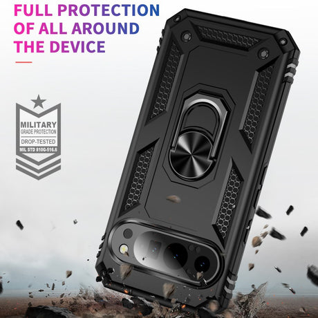 EIDERWOOD Google Pixel 9 / 9 Pro Håndværkercover m. Magnetisk Kickstand - Sort