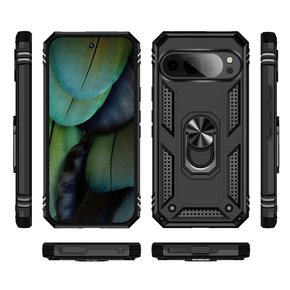 EIDERWOOD Google Pixel 9 / 9 Pro Håndværkercover m. Magnetisk Kickstand - Sort