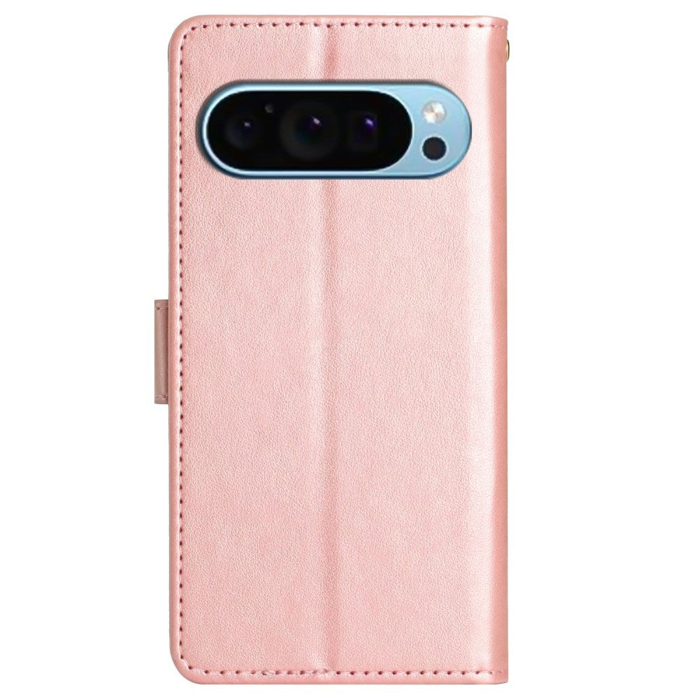 EIDERWOOD Google Pixel 9 / 9 Pro Sommerfugle Læder Cover m. Pung - Rose Gold