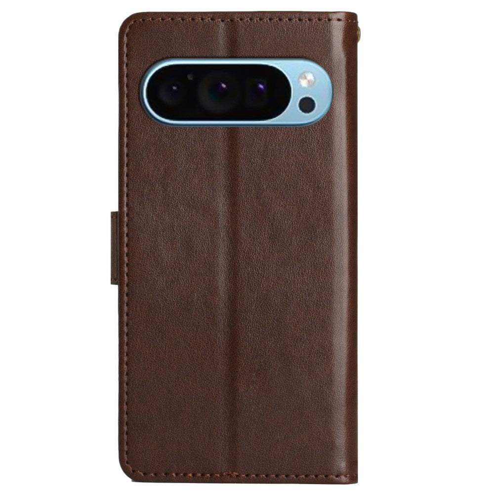 EIDERWOOD Google Pixel 9 / 9 Pro Sommerfugle Læder Cover m. Pung - Brun