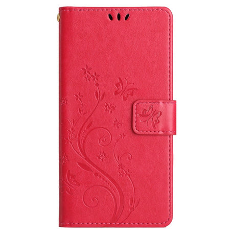 EIDERWOOD Google Pixel 9 / 9 Pro Sommerfugle Læder Cover m. Pung - Rød