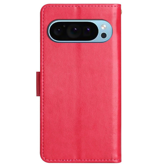 EIDERWOOD Google Pixel 9 / 9 Pro Sommerfugle Læder Cover m. Pung - Rød