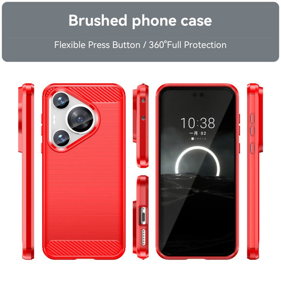 EIDERWOOD Huawei Pura 70 Pro / 70 Pro+ (Plus) Brushed Carbon Cover - Rød