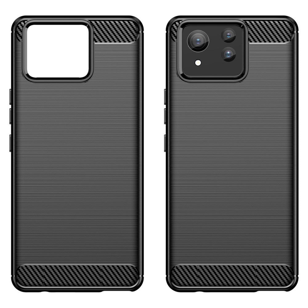 EIDERWOOD Asus Zenfone 11 Ultra Brushed Carbon Fiber Fleksibelt Plastik Cover - Sort