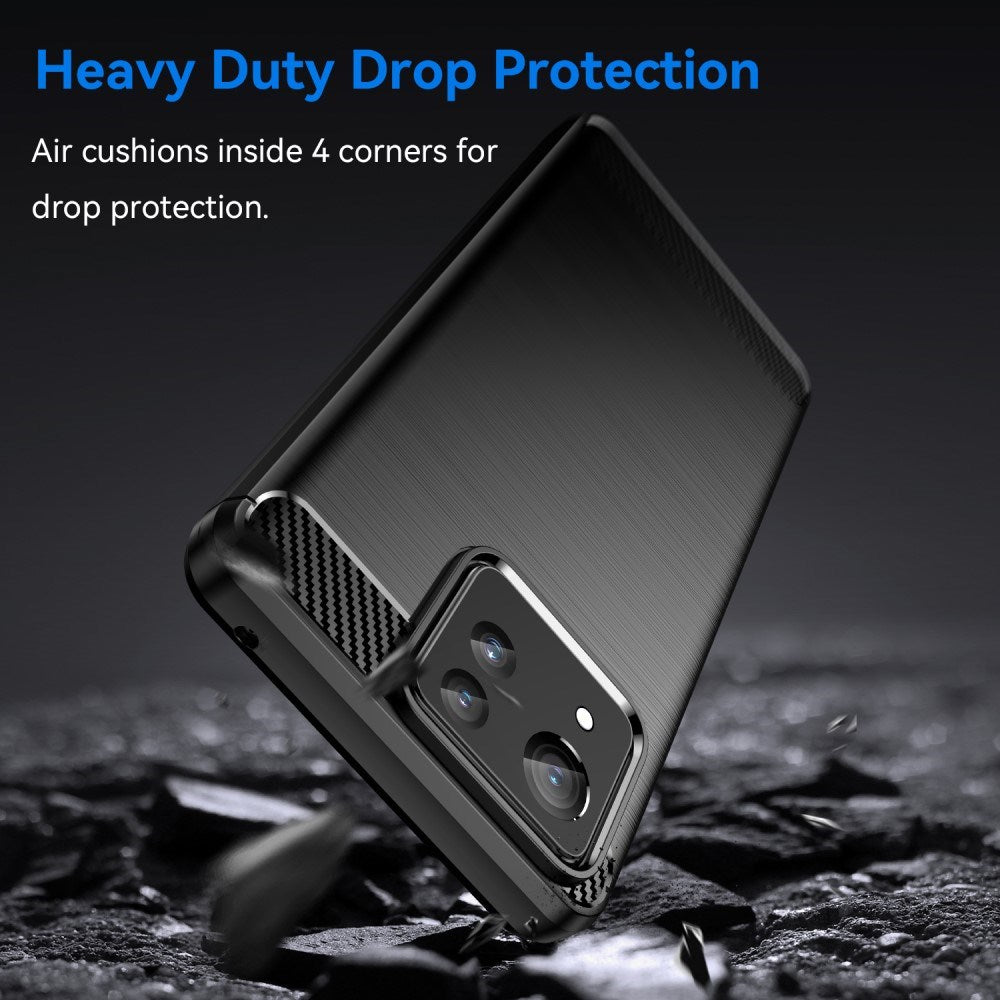 EIDERWOOD Asus Zenfone 11 Ultra Brushed Carbon Fiber Fleksibelt Plastik Cover - Sort