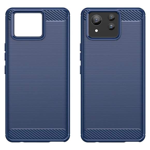 EIDERWOOD Asus Zenfone 11 Ultra Brushed Carbon Fiber Fleksibelt Plastik Cover - Blå