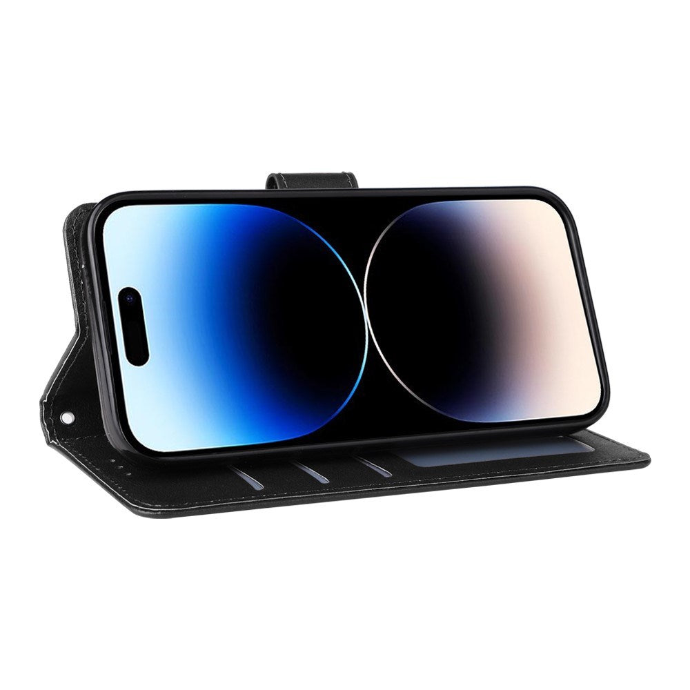 EIDERWOOD iPhone 14 Pro Max Kunstlæder Flip Cover m. Strop - Sort
