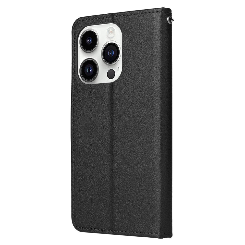 EIDERWOOD iPhone 14 Pro Max Kunstlæder Flip Cover m. Strop - Sort
