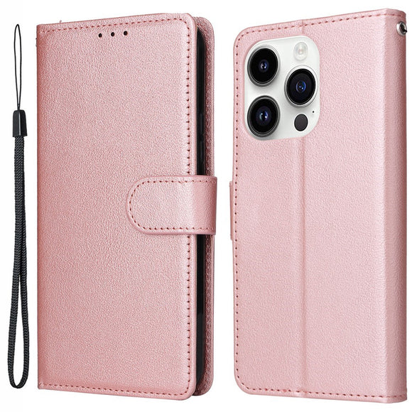 EIDERWOOD iPhone 14 Pro Max Kunstlæder Flip Cover m. Strop - Rose Gold