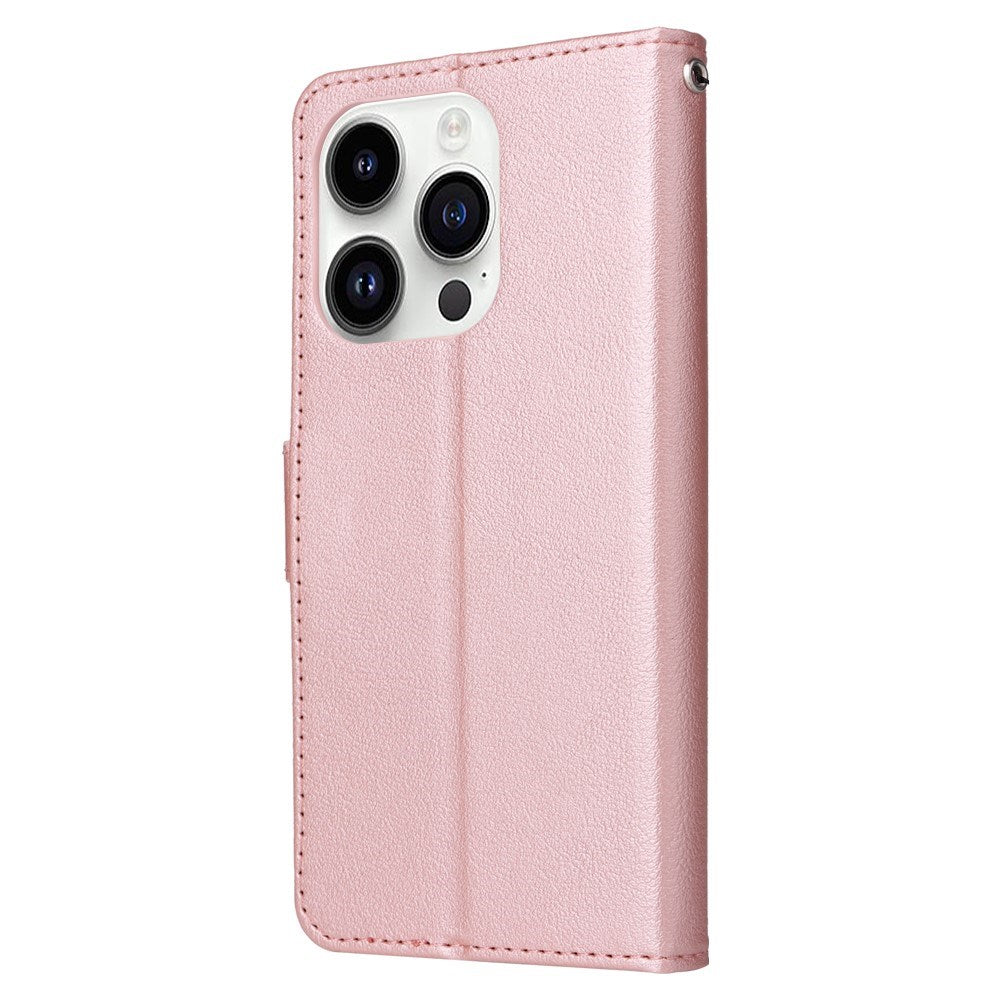 EIDERWOOD iPhone 14 Pro Max Kunstlæder Flip Cover m. Strop - Rose Gold