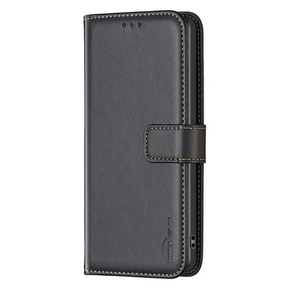 EIDERWOOD Motorola Edge 50 Pro Kunstlæder Flip Cover m. Kortholder & Ståfunktion - Sort