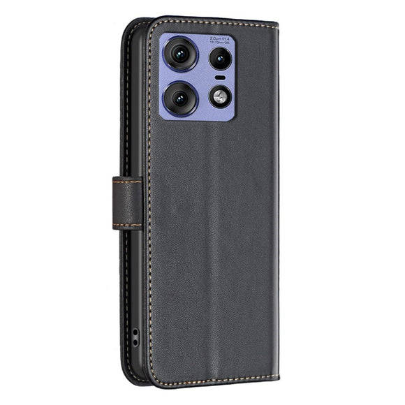 EIDERWOOD Motorola Edge 50 Pro Kunstlæder Flip Cover m. Kortholder & Ståfunktion - Sort