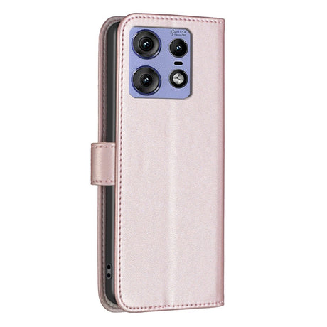 EIDERWOOD Motorola Edge 50 Pro Kunstlæder Flip Cover m. Kortholder & Ståfunktion - Rose Gold