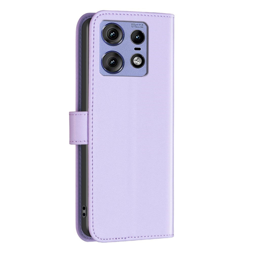 EIDERWOOD Motorola Edge 50 Pro Kunstlæder Flip Cover m. Kortholder & Ståfunktion - Lavendel