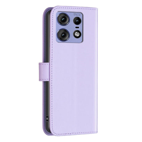 EIDERWOOD Motorola Edge 50 Pro Kunstlæder Flip Cover m. Kortholder & Ståfunktion - Lavendel