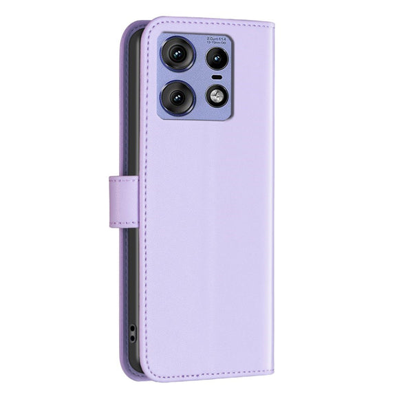 EIDERWOOD Motorola Edge 50 Pro Kunstlæder Flip Cover m. Kortholder & Ståfunktion - Lavendel