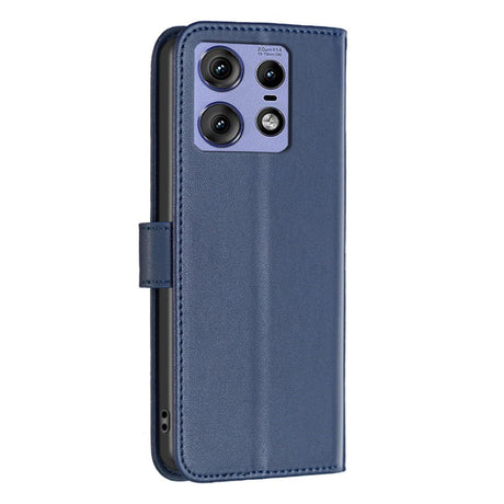 EIDERWOOD Motorola Edge 50 Pro Kunstlæder Flip Cover m. Kortholder & Ståfunktion - Blå