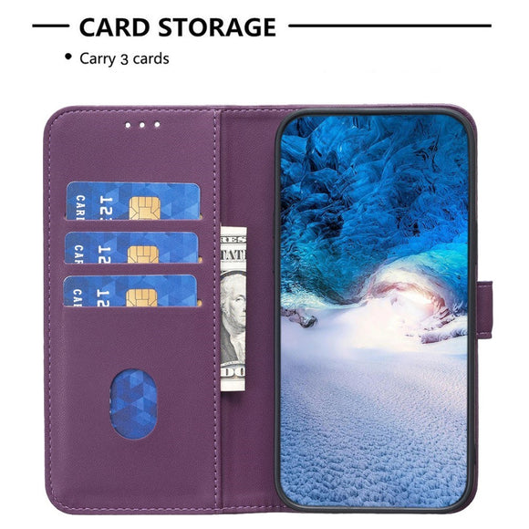 EIDERWOOD Motorola Edge 50 Pro Kunstlæder Flip Cover m. Kortholder & Ståfunktion - Mørk Lilla