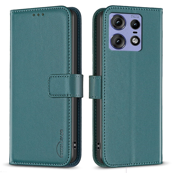 EIDERWOOD Motorola Edge 50 Pro Kunstlæder Flip Cover m. Kortholder & Ståfunktion - Grøn