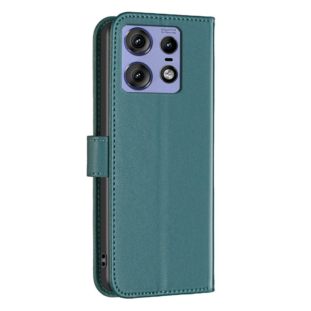 EIDERWOOD Motorola Edge 50 Pro Kunstlæder Flip Cover m. Kortholder & Ståfunktion - Grøn