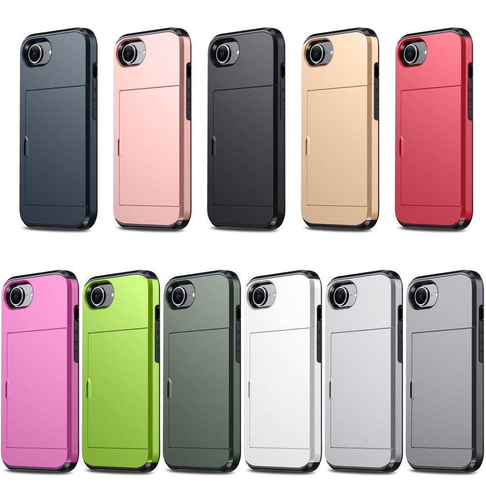 EIDERWOOD iPhone 17e / 16e Multifunktionelt Bagside Cover med Kortholder - Sort