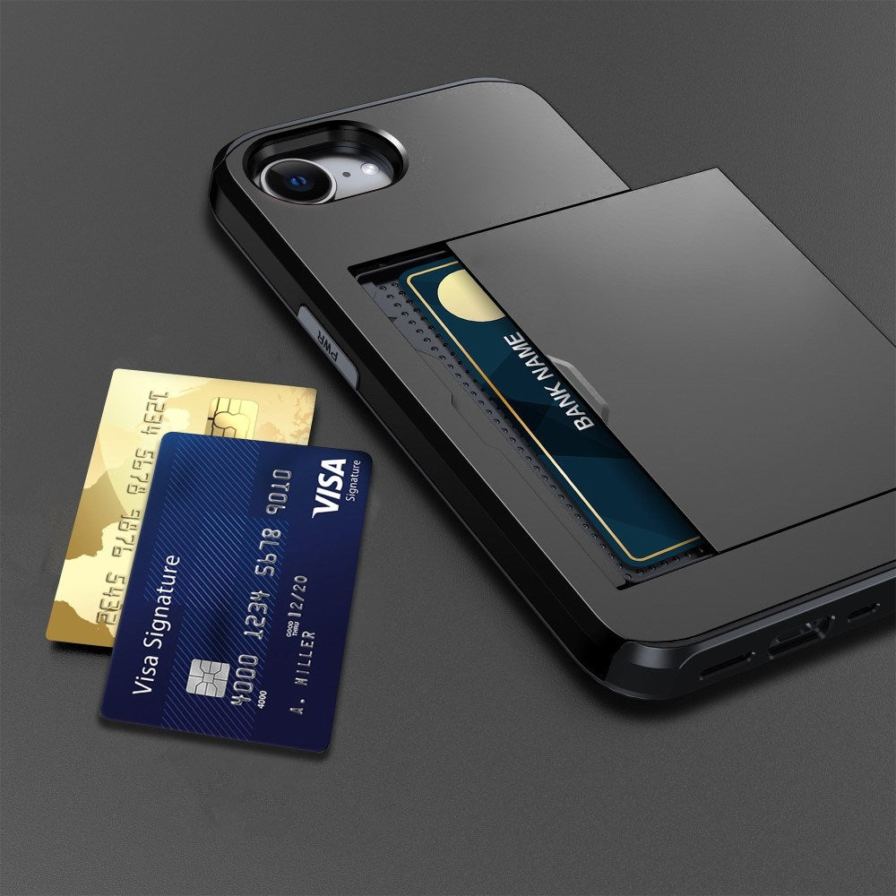 EIDERWOOD iPhone 17e / 16e Multifunktionelt Bagside Cover med Kortholder - Sort