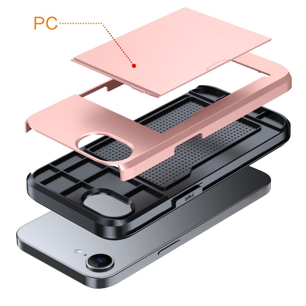 EIDERWOOD iPhone 17e / 16e Multifunktionelt Bagside Cover med Kortholder - Rød