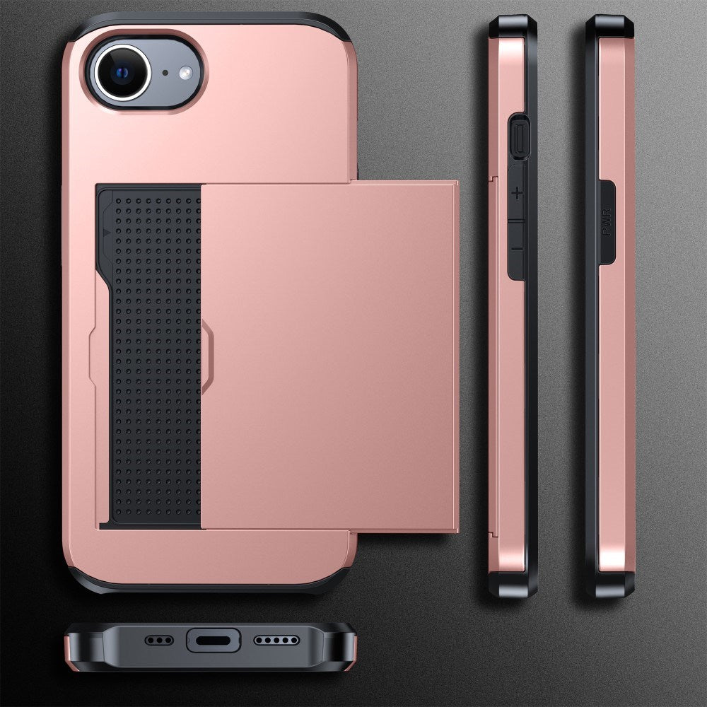 EIDERWOOD iPhone 17e / 16e Multifunktionelt Bagside Cover med Kortholder - Rød
